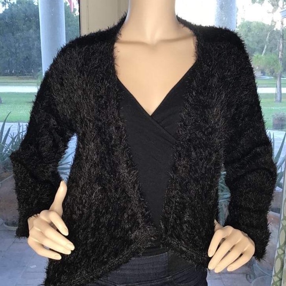 Black Faux Fur Cardigan - Picture 10 of 10
